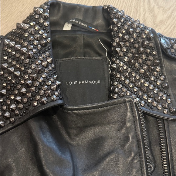 Nour Hammour Temple Leather Studded Jacket - Picture 5 of 9